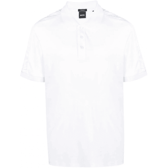 Hugo Boss Hugo Boss Parlay 189 Monogram Trim White Polo Shirt