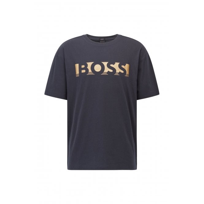 Hugo Boss Tee 1 Printed Logo Cotton Navy Gold T Shirt Clothing From Hugo Boss Tee 1 Printed Logo Cotton Navy Gold T Shirt Clothing From